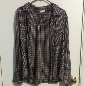 Plaid Button-Up Shirt